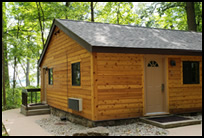 historic cabin at Pokagon State Park